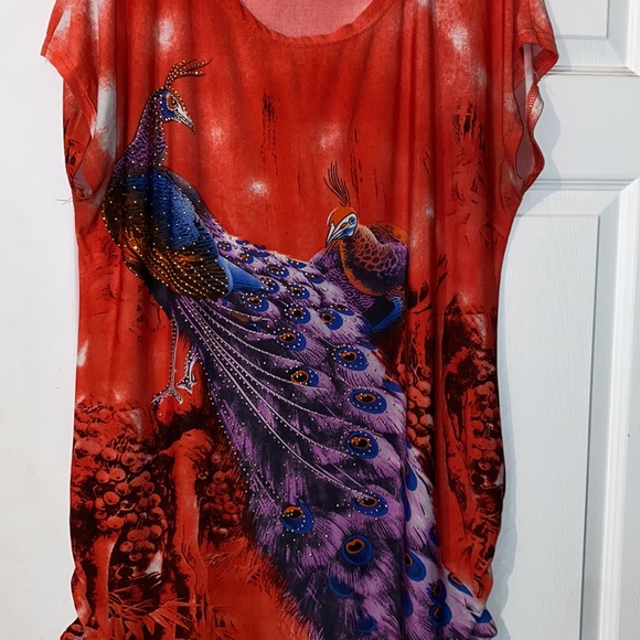 Beautiful Peacock Rhinestone Top - Picture 3 of 9